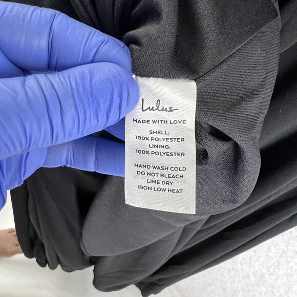 Lulus Cause for Commotion Black Pleated Bustier Maxi Dress M Fairy Goth Witchy - Picture 14 of 16